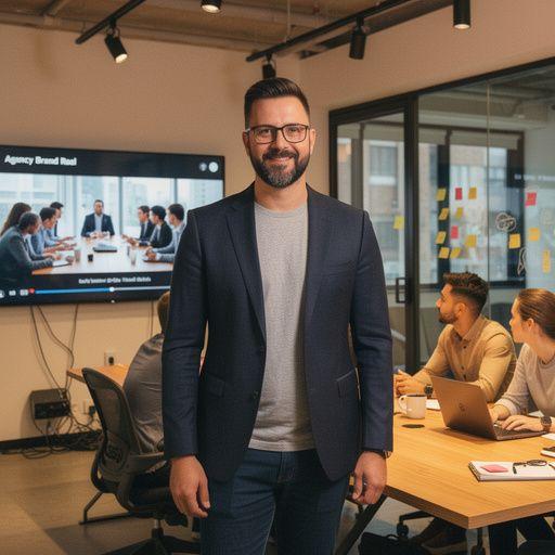 Kreativní setkání týmu zaměřeného na vytváření marketingového obsahu.